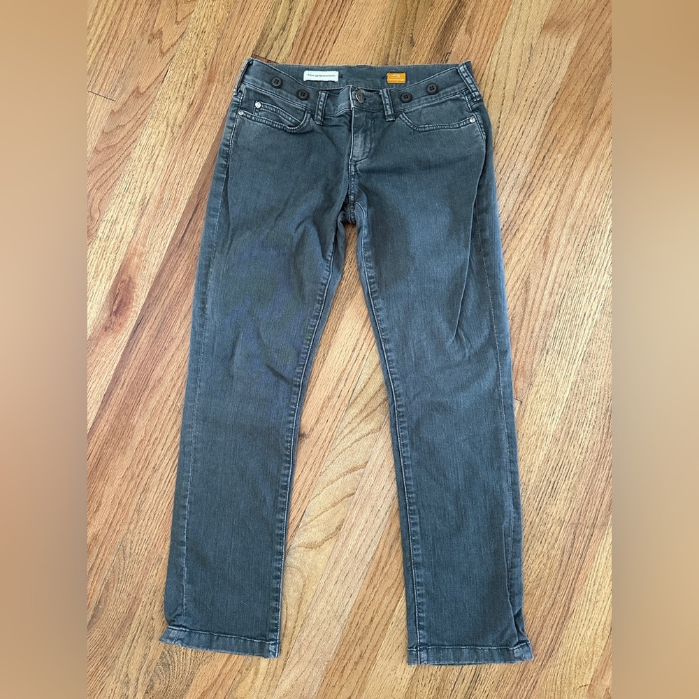 Pilcro Low-Rise Straight Green Gray Denim Jeans 25 Anthropologie - Picture 1 of 9